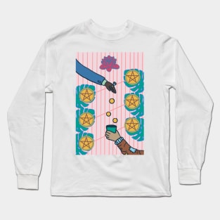 Six Of Pentacles Long Sleeve T-Shirt